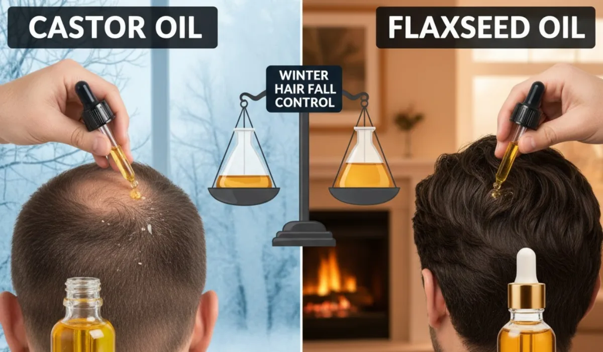 Castor oil vs flaxseed oil winter hair fall men