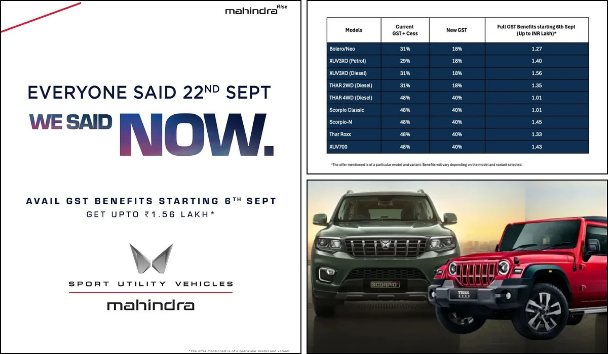 Mahindra suv price cut september 2025